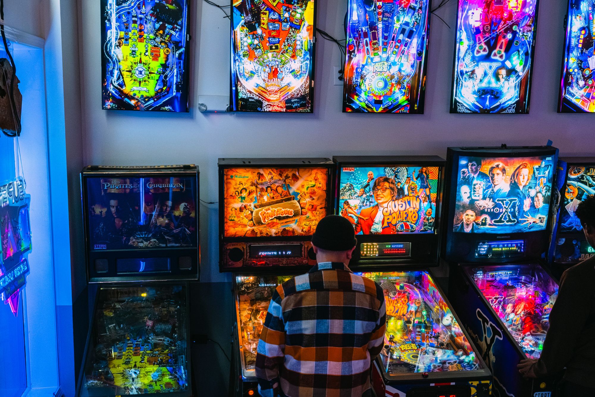 Pinball action at Super Rad Retro Lounge in Raleigh NC